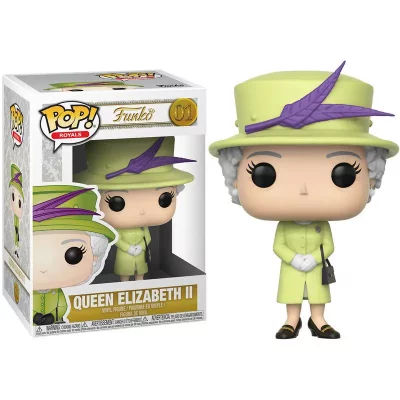 FUNKO Figurine  Pop Royal Family Queen Elizabeth II Tenue verte 