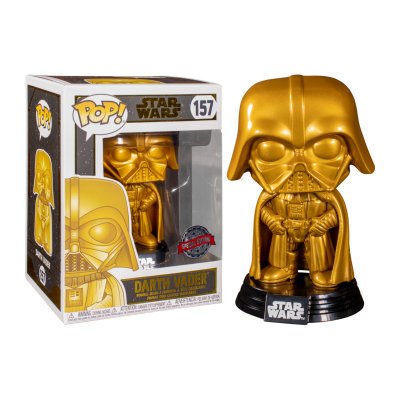 FUNKO Figurine  Pop - Star Wars Exclusivit&eacute; Walmart N&deg;157 - Dark Vador - M&eacute;tallique Or (43015)