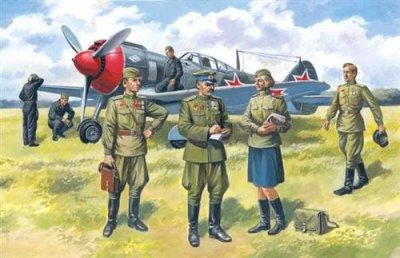 ICM Figurine  Pilotes & personnel au sol sovi&eacute;tique- 1/48 - Figurines