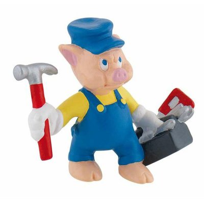 BULLYLAND Figurine Les Trois Petits Cochons : Petit Cochon Bricoleur