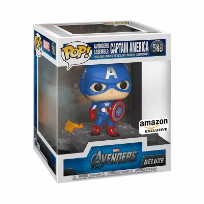 FUNKO Figurine Marvel - Avengers Assemble - Captain America Pop Deluxe 15cm