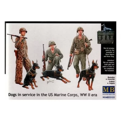 MASTER BOX Figurine  Dogs in the service in Marine Corps, WW II era- 1/ 