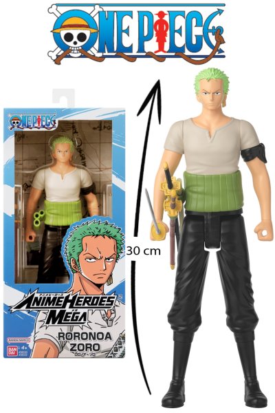 BANDAI Figurine One Piece - Anime Heroes Mega - 38332 - Zoro - 30 cm - Neuf