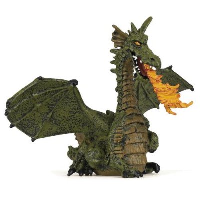 PAPO Figurine  dragon aile bleu flamme 