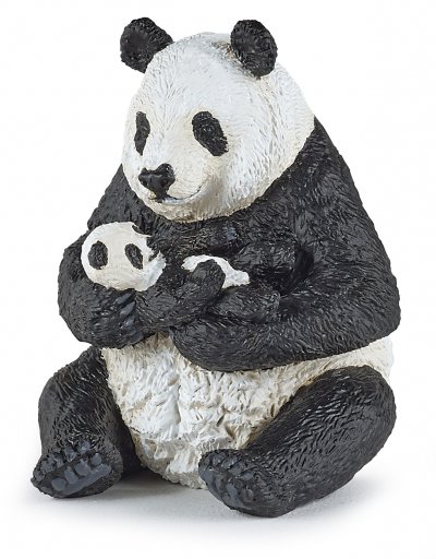PAPO Figurine  Panda assis et son b&eacute;b&eacute; 