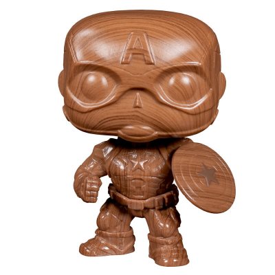 FUNKO Figurine Pop [Exclusive] Marvel : Captain America (Wood / Bois) [584]
