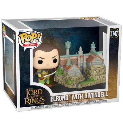FUNKO Figurine Pop Town Lord of the Rings S8 Elrond with Rivendell