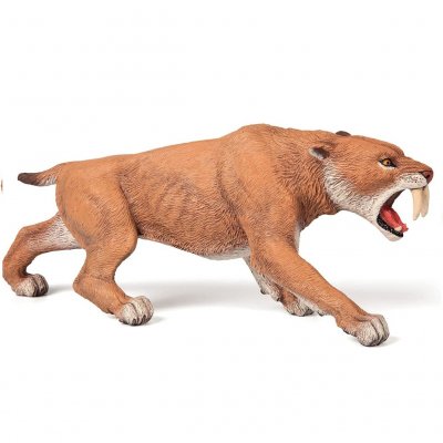 PAPO Figurine pr&eacute;histoire : tigre &agrave; dents de sabre : smilodon