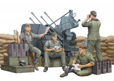 TRUMPETER Figurine  German Anti-Aircraft Gun Crew- 1/35 - Figurines hi