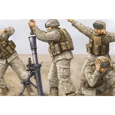 TRUMPETER Figurine  Servants de mortier USMC M252 - 1/35 - Figurines h