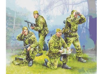 ZVEZDA Figurine  Peloton de reconnaissance sovi&eacute;tique-1/72 - Figurines