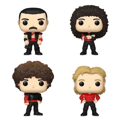 FUNKO Figurines - QUEEN - Radio Gaga - Pack de 4 - Vinyle - 9 cm - Mixte