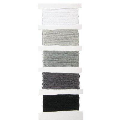 RAYHER Fil bracelet br&eacute;silien - 5 coul.- Blanc & noir