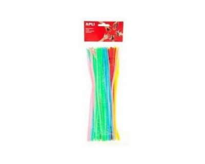  Fil chenille Multicolore fluo - 30 cm - 50 pcs - Apli Kids - couleur variant