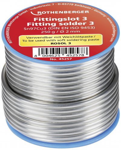 ROTHENBERGER Fil d'apport, Mod&egrave;le : Bobine de 250 g, &Oslash; 3,0 mm