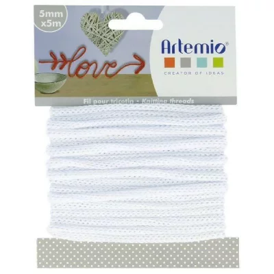 ARTEMIO Fil de tricotin - Blanc - 5 mm x 5 m -  - couleur variant