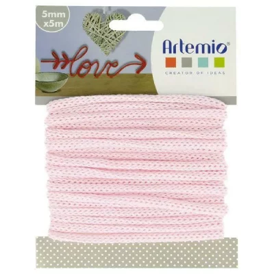 ARTEMIO Fil de tricotin - Rose pastel - 5 mm x 5 m -  - couleur variant