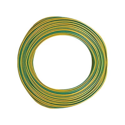 ELECTRALINE Fil &eacute;lectrique 2,5MM2 vert/jaune rigide H07VU 100M