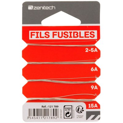 ZENITECH Fil fusible plomb 2-5A + 4-5A + 6A + 9A