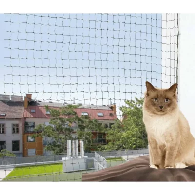 TRIXIE Filet de s&eacute;curit&eacute; pour balcon vert olive Longueur 6 m Largeur 3 m