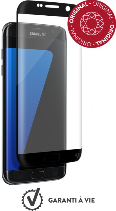 BIGBEN CONNECTED Film &eacute;cran Noir pour Samsung Galaxy S7 edge Garantie &agrave; vie