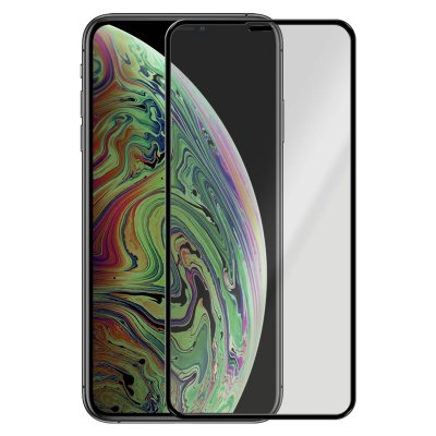 AVIZAR Film iPhone XS Max Protection Ecran Verre Tremp&eacute; contour Noir