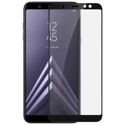 AVIZAR Film Samsung Galaxy A6 Plus Protection Ecran Verre Tremp&eacute; Contour Noir