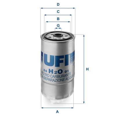 UFI Filtre &agrave; carburant  FILTERS SPA 24.H2O.01