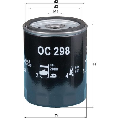 MAHLE ORIGINAL Filtre &agrave; huile KNECHT FILTER OC 298
