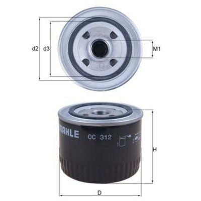 MAHLE ORIGINAL Filtre &agrave; huile KNECHT FILTER OC 312