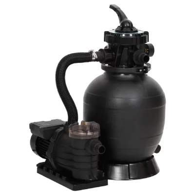 VIDAXL Filtre &agrave; sable de piscine avec pr&eacute;filtre noir