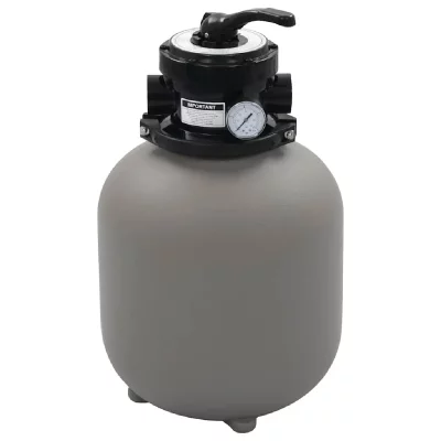 VIDAXL Filtre &agrave; sable pour piscine avec vanne 4 positions Gris 350 mm