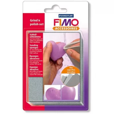 DTM LOISIRS CREATIFS FIMO Lot de 3 Eponges abrasive pour pon&ccedil;age des objets Fimo durcis