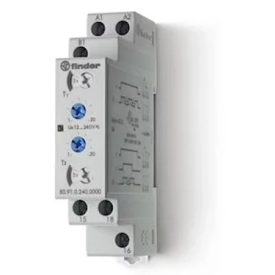 FINDER  Relais temporis&eacute; modulaire  Intermittent 12 240Vac dc 809102400000