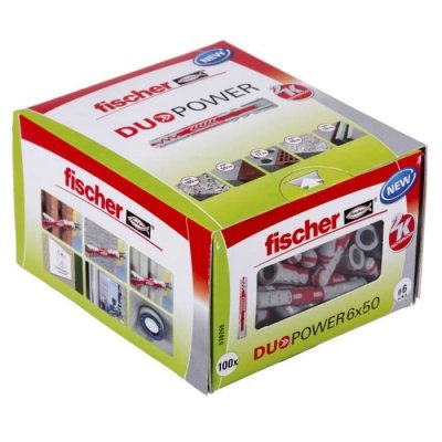 FISCHER  - Cheville tous mat&eacute;riaux DuoPower 6x50 mm - Bo&icirc;te de 100
