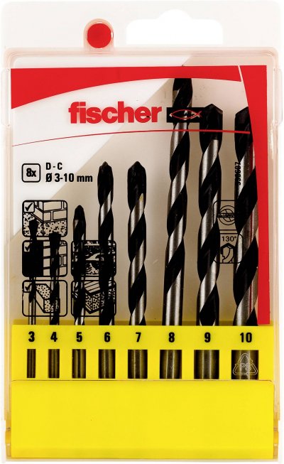 FISCHER  Group E 3/4/5/6/7/8/9/10 536607 Drill 8 Units Gris,Argent&eacute;