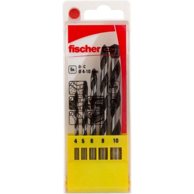 FISCHER  Group E 4/5/6/8/10 536606 Drill 5 Units Gris,Argent&eacute;