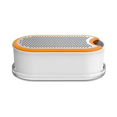 FISKARS  - Functional Form R&acirc;pe manuelle avec r&eacute;cipient, blanc / orange