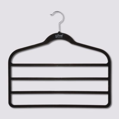 PARIS PRIX FIVE Simply Smart - Lot de 2 Cintres Feutrine 4 Pantalons 45cm Noir