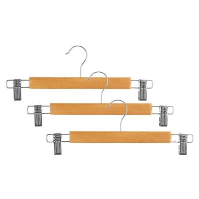 PARIS PRIX FIVE Simply Smart - Lot de 3 Cintres &agrave; Pince en M&eacute;tal 33cm Naturel