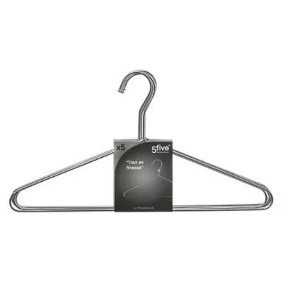 PARIS PRIX FIVE Simply Smart - Lot de 5 Cintres en M&eacute;tal 40cm Chrome