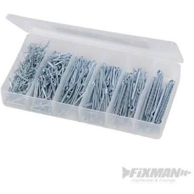 FIXMAN  642721 Coffret de Goupilles fendues 555 pi&egrave;ces, Argent