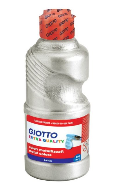 GIOTTO S Flacon de 250 ml de gouache m&eacute;tallis&eacute;e Giotto de couleur argent