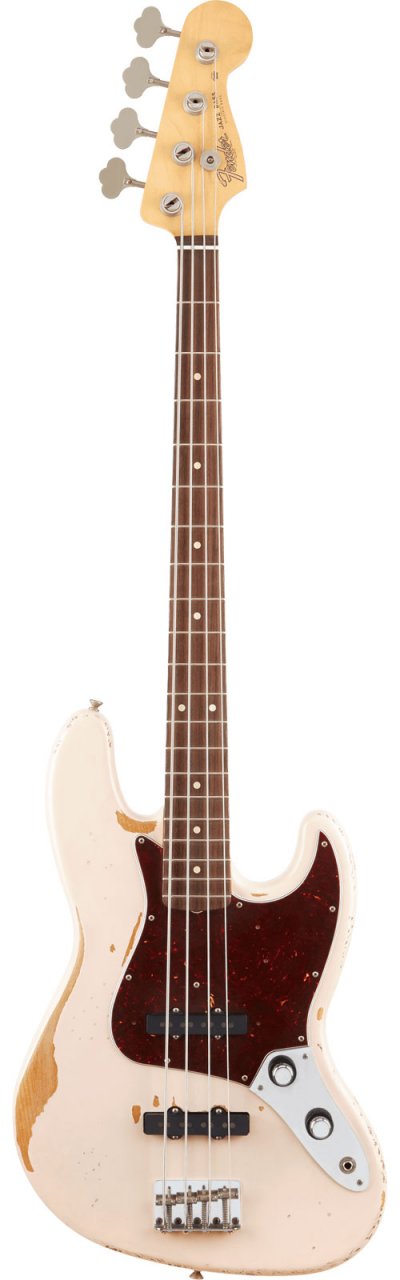 FENDER Flea Jazz Bass - touche palissandre - Roadworn Shell Pink (+ housse)