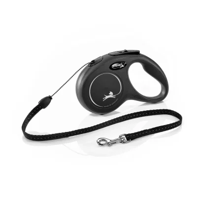 FLEXI  - Laisse Classic Cordon s 5 m noir chiens max 12 Kg Noir