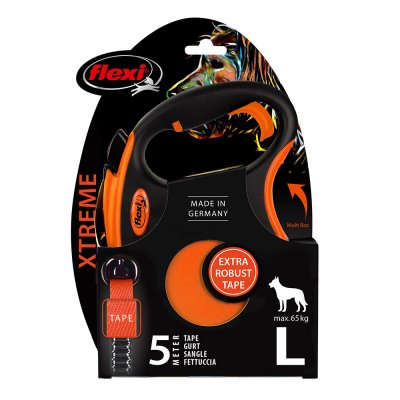 FLEXI  - Leash Xtreme L Tape 5m Black/Orange Max 65kg - (600.8404)