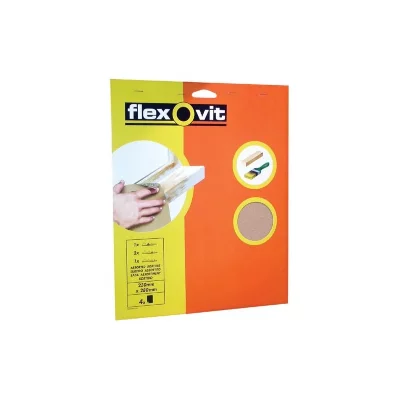 FLEXOVIT  - 4 Papiers de verre grain moyen  sur carte  