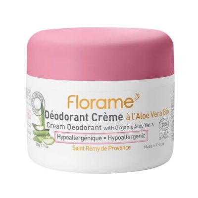 FLORAME  D&eacute;odorant Cr&egrave;me Hypoallerg&eacute;nique &agrave; l'Aloe Vera, 50g