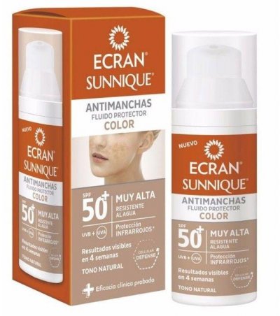 ECRAN Fluide Solaire Anti-T&acirc;ches  Sunnique Color  Spf 50+ (50 ml)