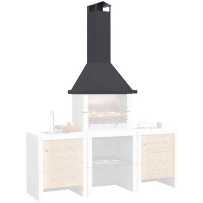 FM CALEFACCION FM Chemin&eacute;e m&eacute;tallique CB-100 pour barbecue L.110 cm P.50 cm